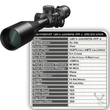 Discovery Optics LHD 6-24X50 SFIR First Focal Plane IR, Side Focus, Includes Sun Shade, and Flip-Up Front Cover.